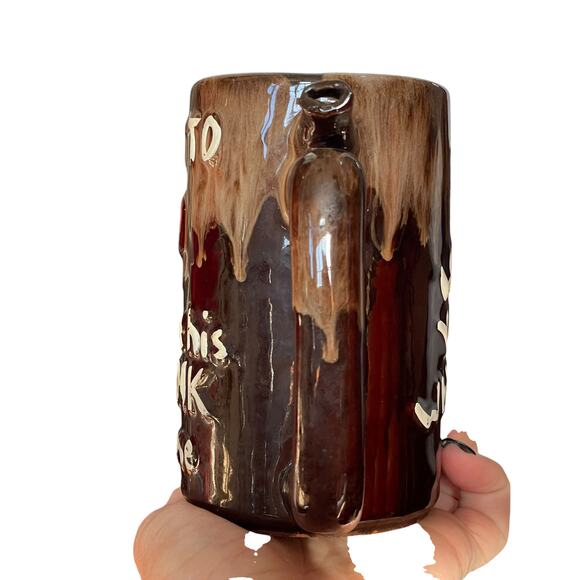 Vintage Redware Wet Your Whistle Beer Mug Novelty Man Gift Bar Ceramic Stein - Picture 16 of 16